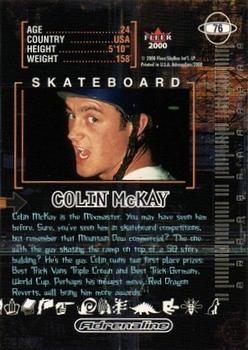 2000 Fleer Adrenaline - Gold #76 Colin McKay Back